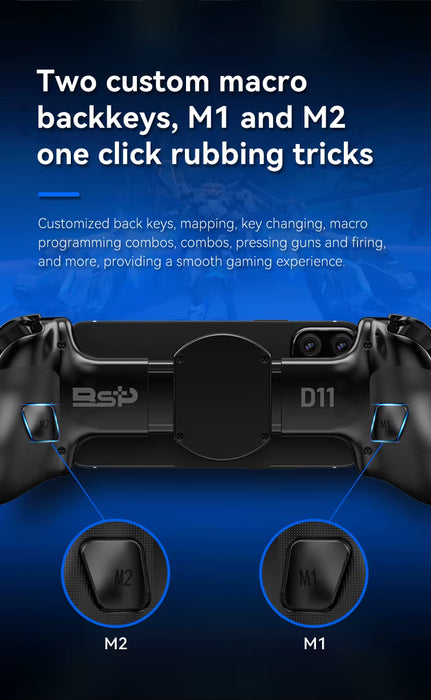 Controlador de Juego Extensible D11 con Gatillos Hall, Compatible con Teléfonos Android/Switch/PC/iOS/Controlador de Streaming