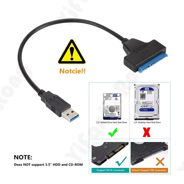 Cable adaptador de disco duro de 2,5 pulgadas USB