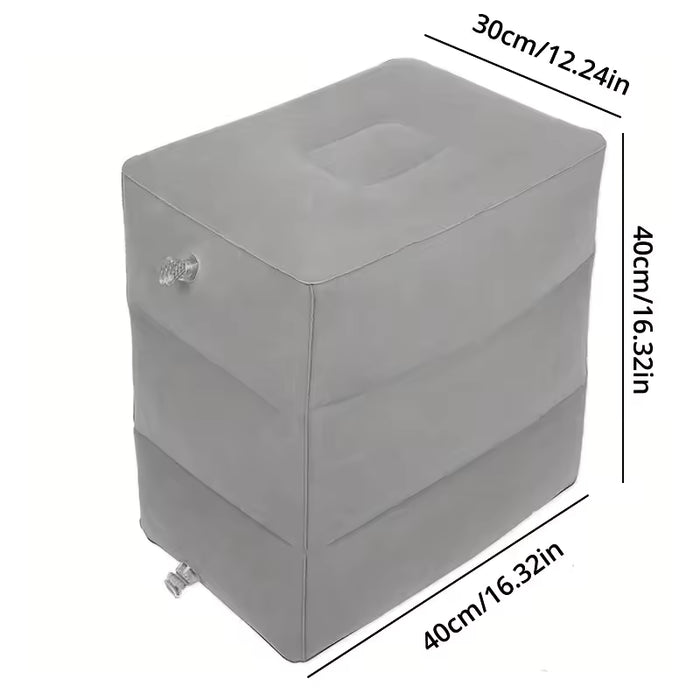 1 almohada inflable para reposapiés, portátil, ajustable, de tres niveles de altura para viajes