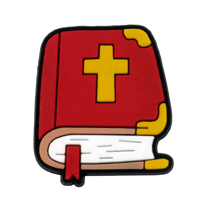 1 pieza de PVC con dije de la biblia para zapatos