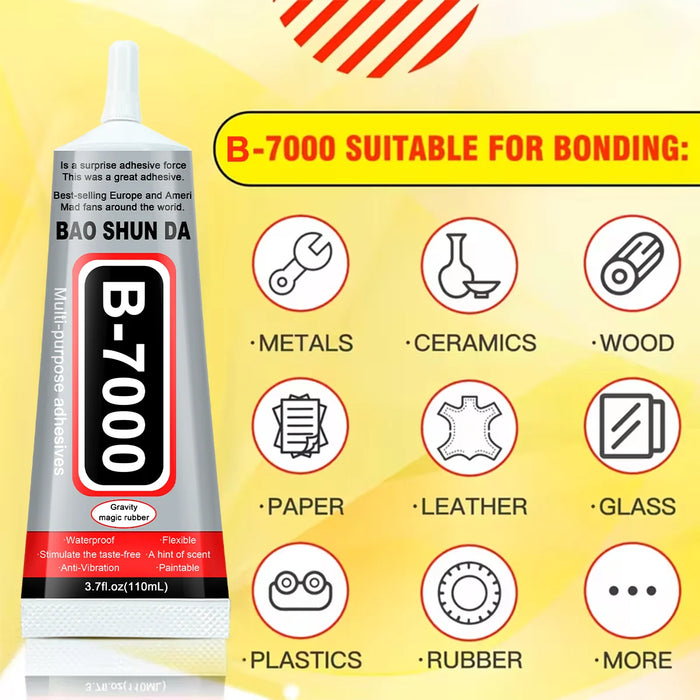 Pegamento multiusos transparente B7000 con aplicador de precisión 15ML