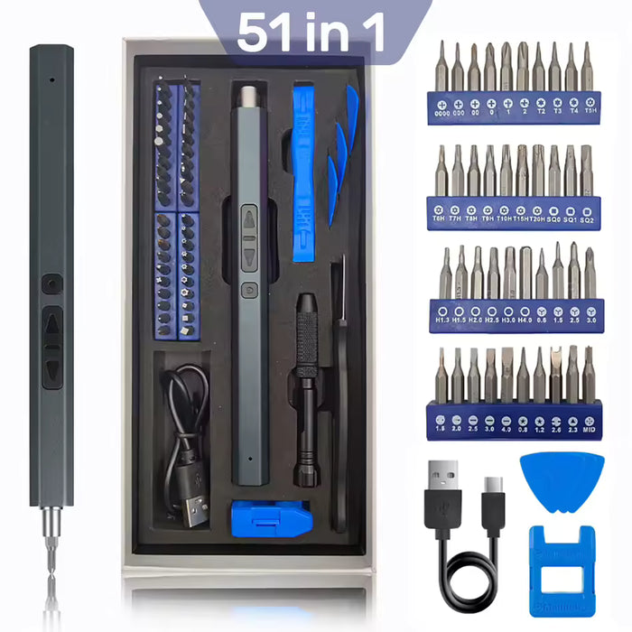 Juego de destornilladores eléctricos 36 en 1 y 51 en 1, recargables, inalámbricos