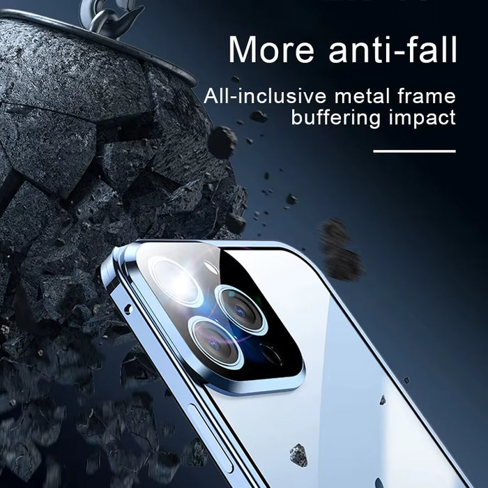 Funda de teléfono con cierre magnético de metal y protección total de 360° para iPhone 13 PRO MAX