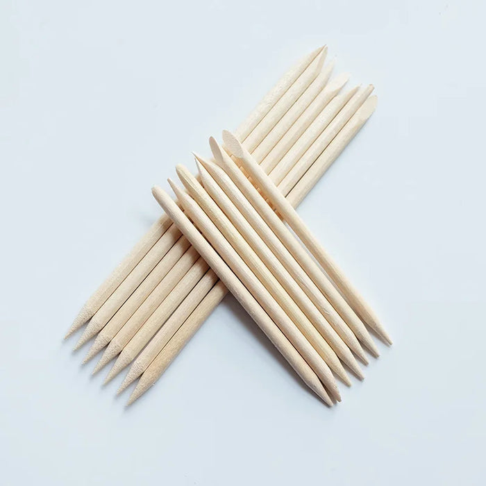50 pcs Empujador de cutículas Lurayee, palitos de madera de naranjo 11.3cm