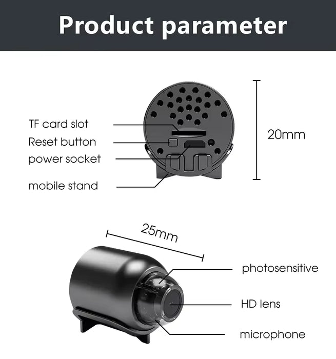 Cámara X5 Mini HD1080P compacta inalámbrica WIFI con función de grabación