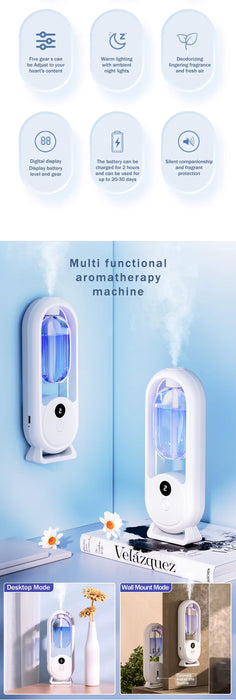 Difusor de aroma portátil recargable Máquina de aromaterapia de aceites esenciales