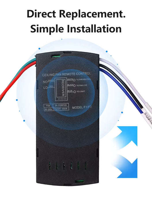 Kit de control remoto universal para lámpara de ventilador de techo, con aplicación WiFi y RF