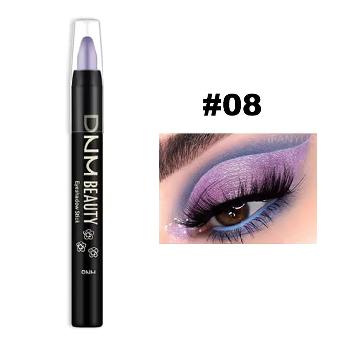 1 pcs Lápiz de sombra de ojos marrón rojizo metálico, resistente al agua, de larga duración, con brillo y pigmentación alta