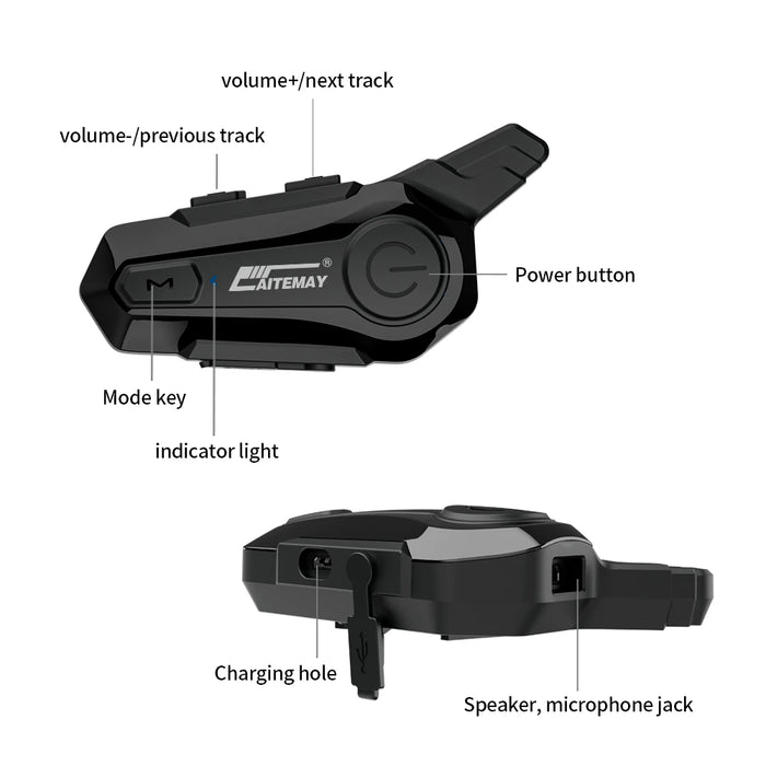 Intercomunicador con Bluetooth para casco de motocicleta, interfono inalámbrico