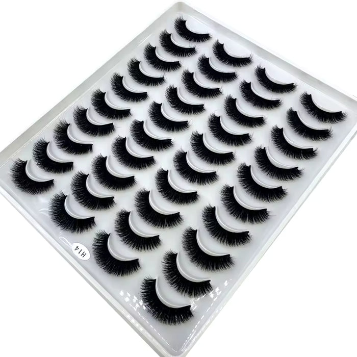 Pestañas postizas de visón 3D largas y naturales (20 pares)