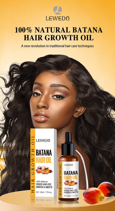 Lewedo Naturals Pack de 3 aceite de Batana crecimiento rápido del cabello para hombres y mujeres y rodillo de microagujas