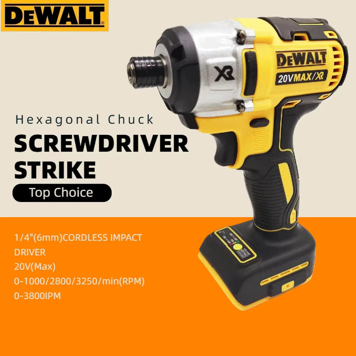 Atornillador de impacto eléctrico Dewalt DCD887 con motor sin escobillas y velocidad de taladro.