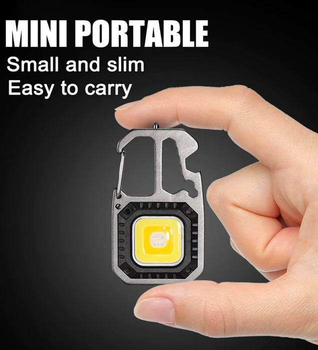 Linterna LED portátil para llavero, luz de trabajo COB para acampar al aire libre