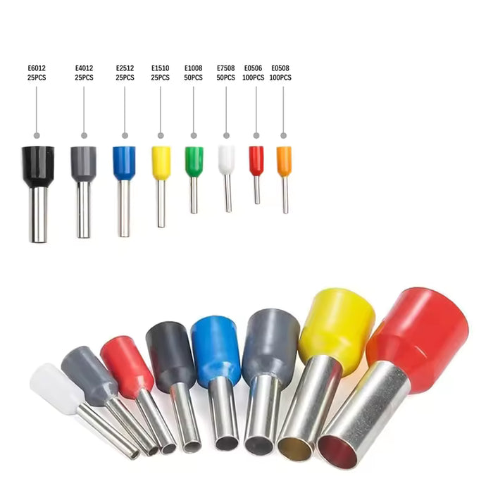 Kit de 300 terminales de crimpado para tubos eléctricos, apto para conectores