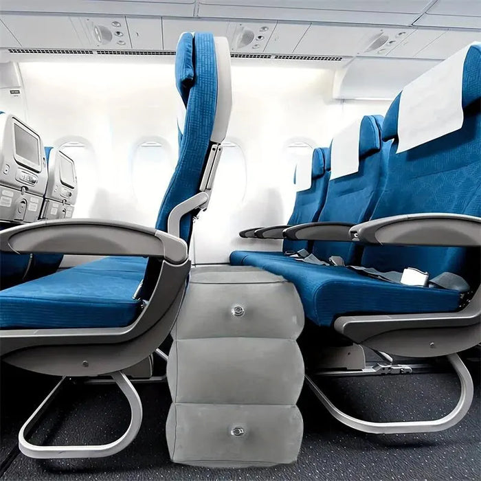 1 almohada inflable para reposapiés, portátil, ajustable, de tres niveles de altura para viajes