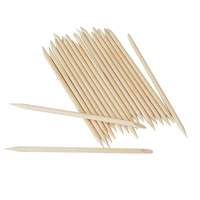 50 pcs Empujador de cutículas Lurayee, palitos de madera de naranjo 11.3cm