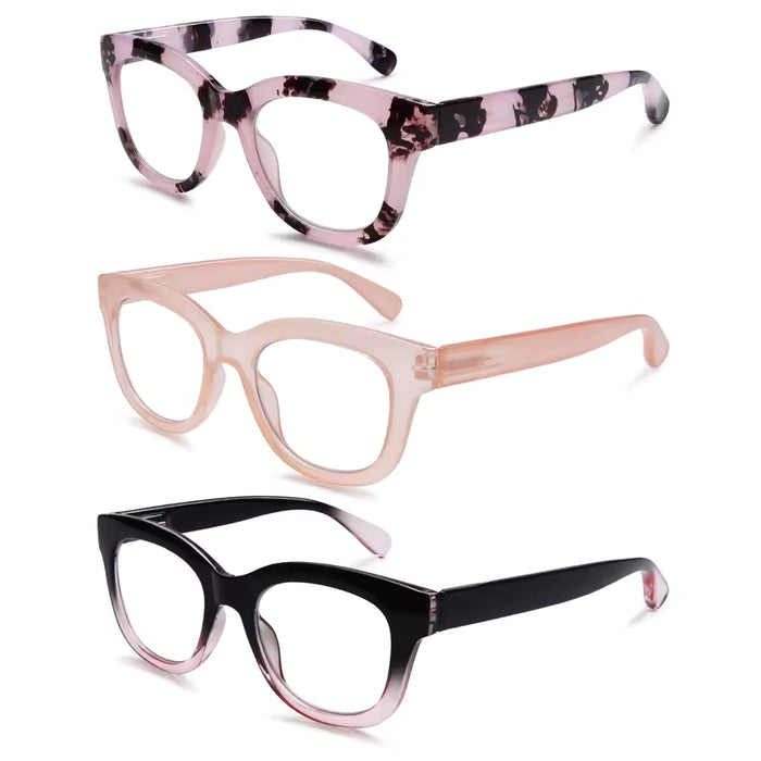 Paquete de 3 gafas de lectura con forma de ojo de gato