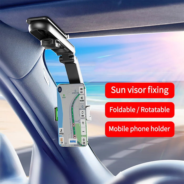 Soporte giratorio de 360° para teléfono móvil para parasol de coche
