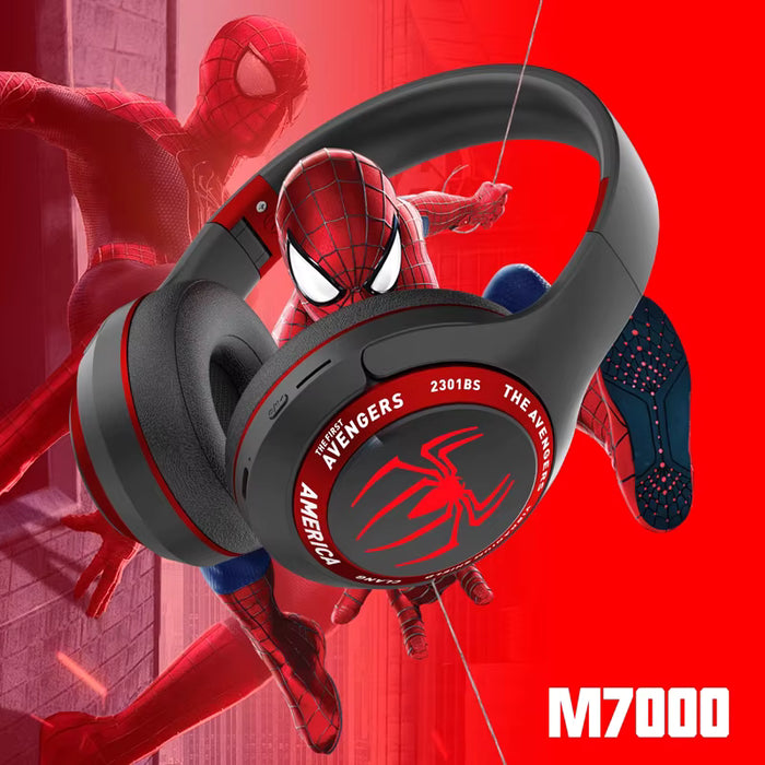 Auriculares Bluetooth Spider-Man de alta calidad, plegables para niños.
