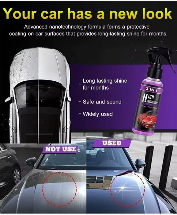 Rayhong 3 en 1 Spray de Recubrimiento Cerámico Hidrofóbico de Alta Protección para Automóviles Shine-Armor