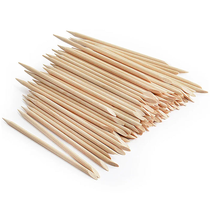 50 pcs Empujador de cutículas Lurayee, palitos de madera de naranjo 11.3cm