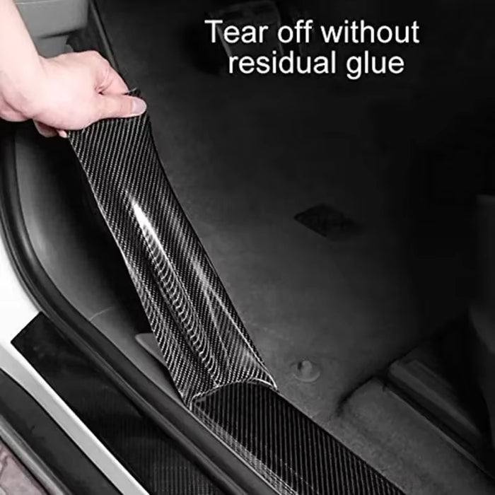 Cinta adhesivo de fibra de carbono para coche, tira protectora para umbral de coche