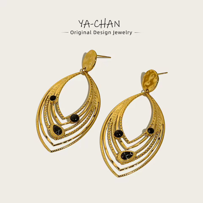 Pendientes colgantes de lujo YACHAN de acero inoxidable