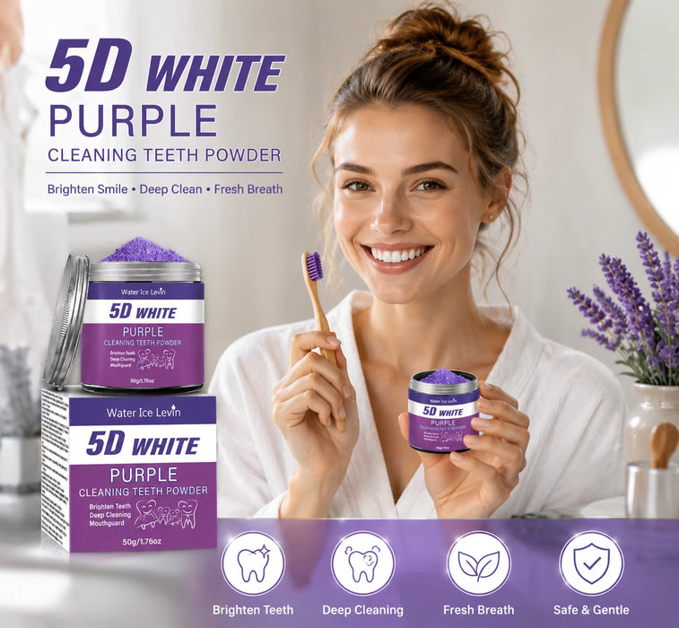 Polvo blanqueador de dientes morado 50g