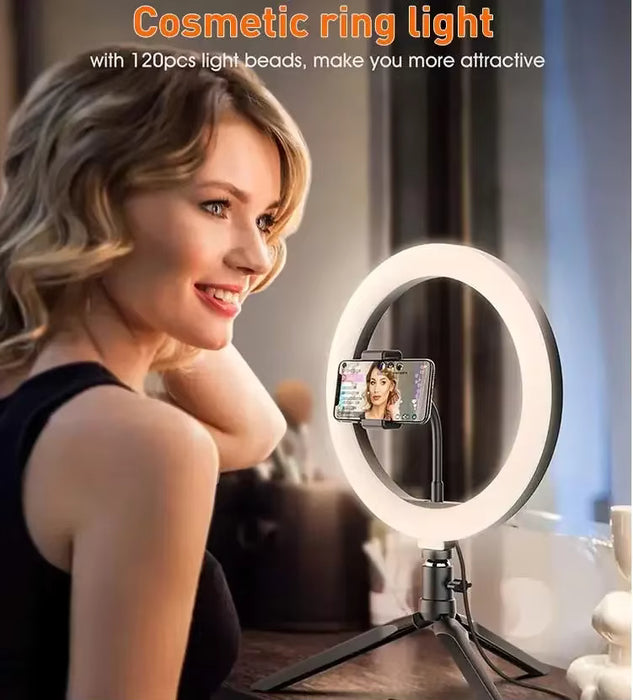 Anillo de luz LED regulable de 30 cm para selfies, luz LED redondo para fotografía