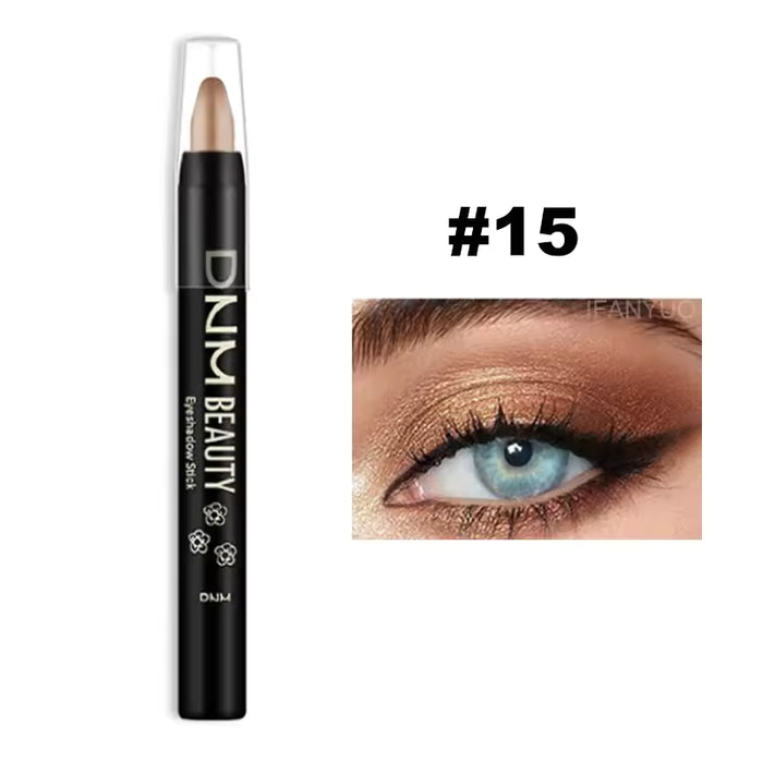 1 pcs Lápiz de sombra de ojos marrón rojizo metálico, resistente al agua, de larga duración, con brillo y pigmentación alta