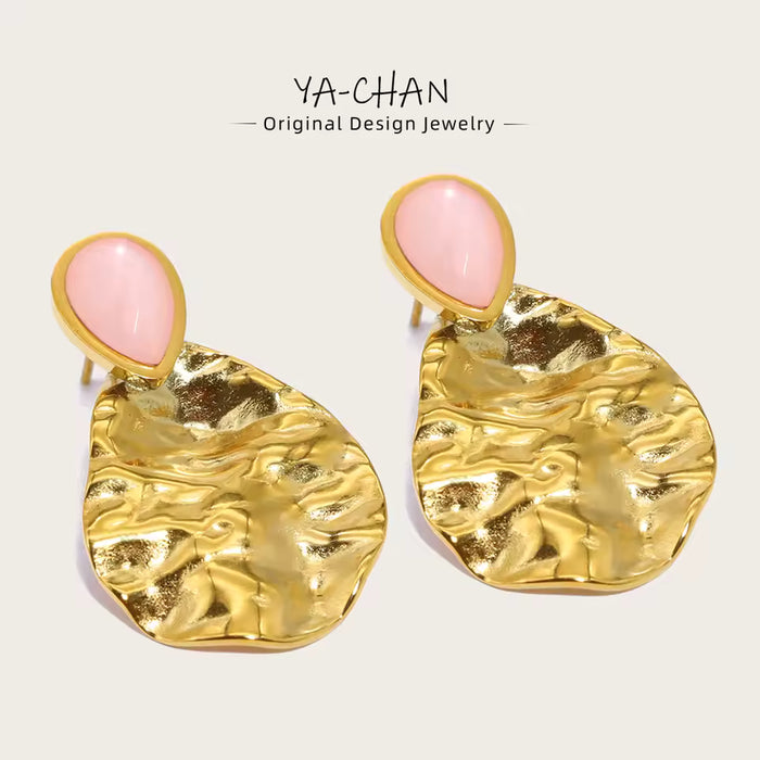 Pendientes colgantes irregulares de acero inoxidable