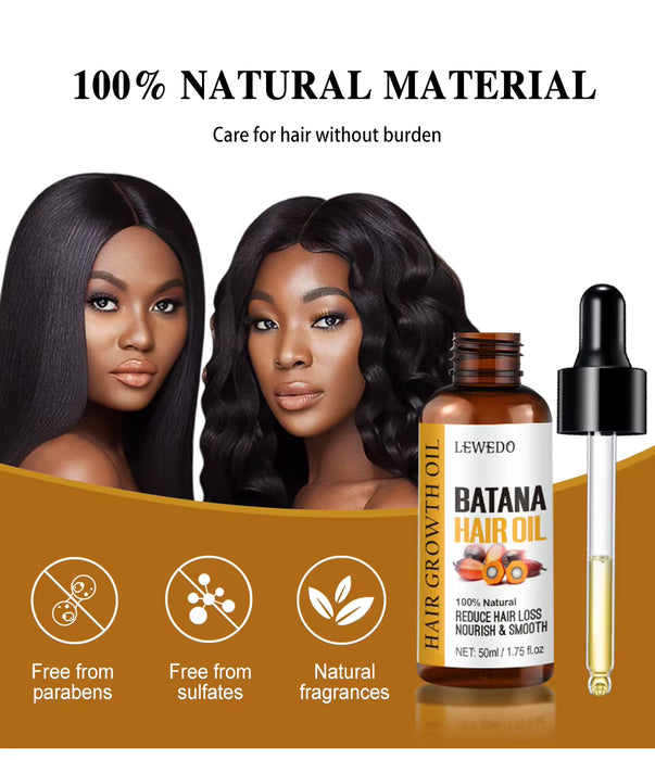 Lewedo Naturals Pack de 3 aceite de Batana crecimiento rápido del cabello para hombres y mujeres y rodillo de microagujas