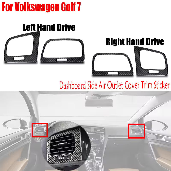 Adhesivo de fibra de carbono, 2 salidas de aire para VW Golf 7 VII MK7 7.5 2014-2019 lado izquierdo