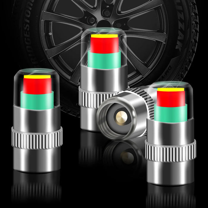 Kit de 4 sensores de presión de neumáticos con indicador de presión de válvula de 36 PSI