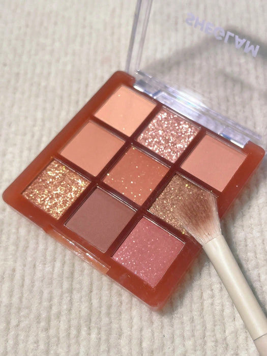 SHEIN SHEGLAM Cinnamon Spice Paleta de sombras de ojos de 9 colores Brillos