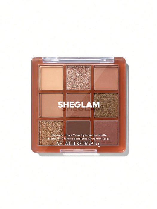 SHEIN SHEGLAM Cinnamon Spice Paleta de sombras de ojos de 9 colores Brillos