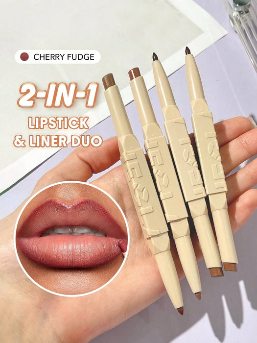 SHEGLAM Glam 101 Dúo de labial y delineador, Combinación de labiales Cherry Fudge