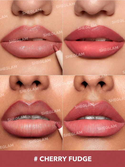 SHEGLAM Glam 101 Dúo de labial y delineador, Combinación de labiales Cherry Fudge