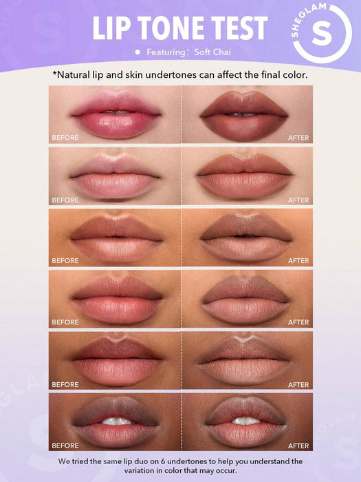 SHEGLAM Glam 101 Dúo de labial y delineador, Combinación de labiales Cherry Fudge