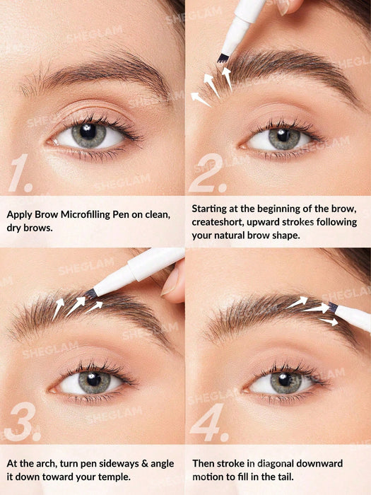 SHEGLAM Lápiz líquido para cejas Feather Better, resistente a las manchas