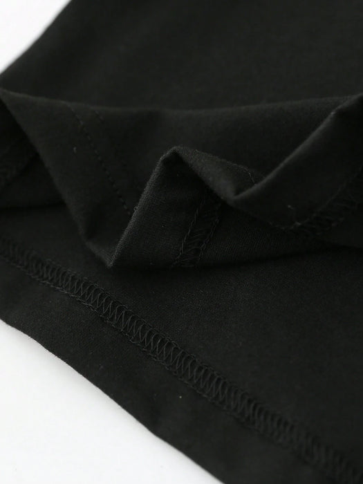 1 pieza Camiseta básica de manga corta con cuello redondo y estampado gráfico