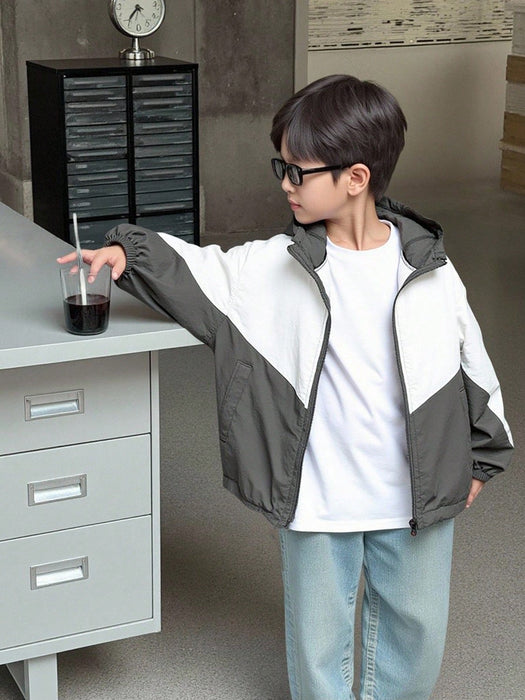 SHEIN 1 pieza Chaqueta ligera informal de estilo universitario para niño
