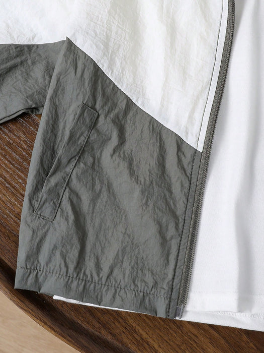 SHEIN 1 pieza Chaqueta ligera informal de estilo universitario para niño