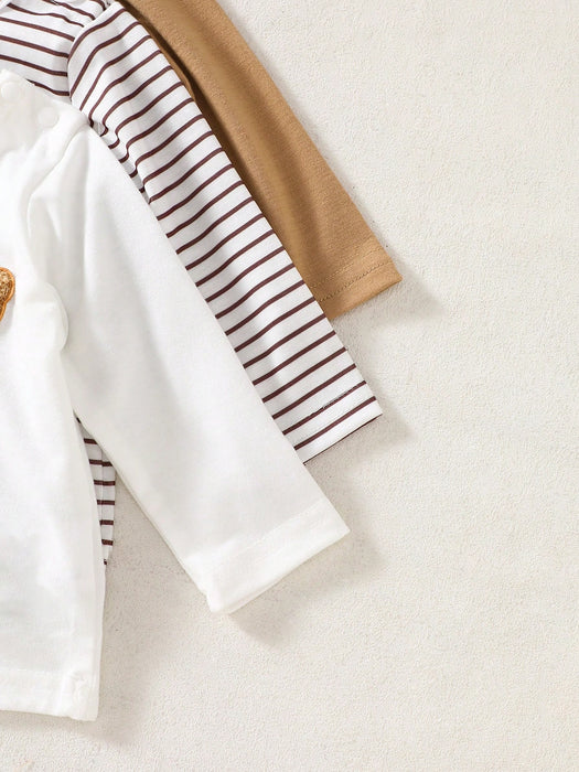 SHEIN Conjunto de 6 piezas para recién nacidos: camisa de manga larga y pantalones