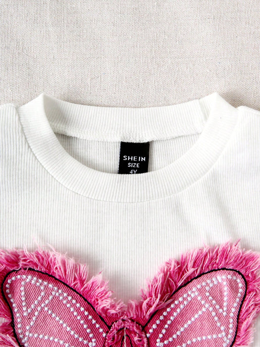 SHEIN Elladie Kids 1 Conjunto de Verano Casual para Niñas Jóvenes