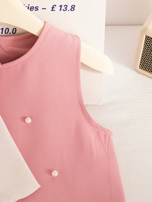 SHEIN Elladie kids Vestido corto de princesa elegante y sencillo para niñas