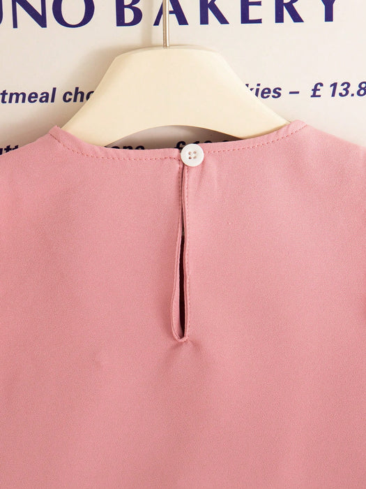 SHEIN Elladie kids Vestido corto de princesa elegante y sencillo para niñas