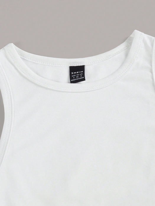 SHEIN Essnce Set de 4 camisetas sin mangas ajustadas, versátiles y casuales