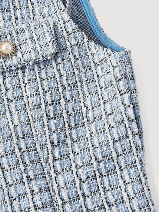 SHEIN MOD Chaleco blazer elegante y ligero para mujer (con cinturón)
