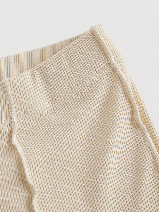 SHEIN MOD Pantalones largos elegantes de campana elástica para mujer con ribete de volantes